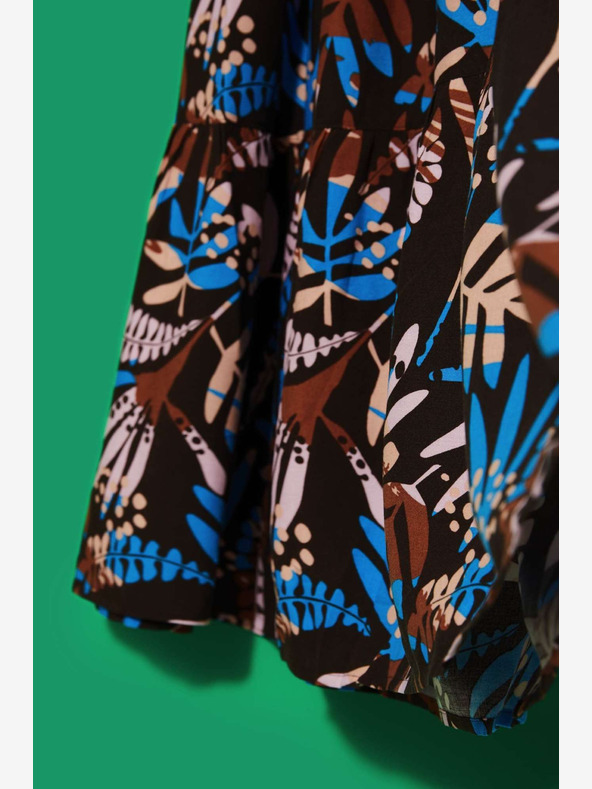 Moodo Modro-hnědá dámská vzorovaná sukně Moodo