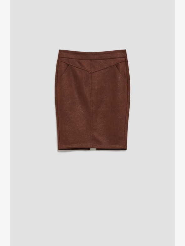 Moodo Hnědá dámská sukně Moodo