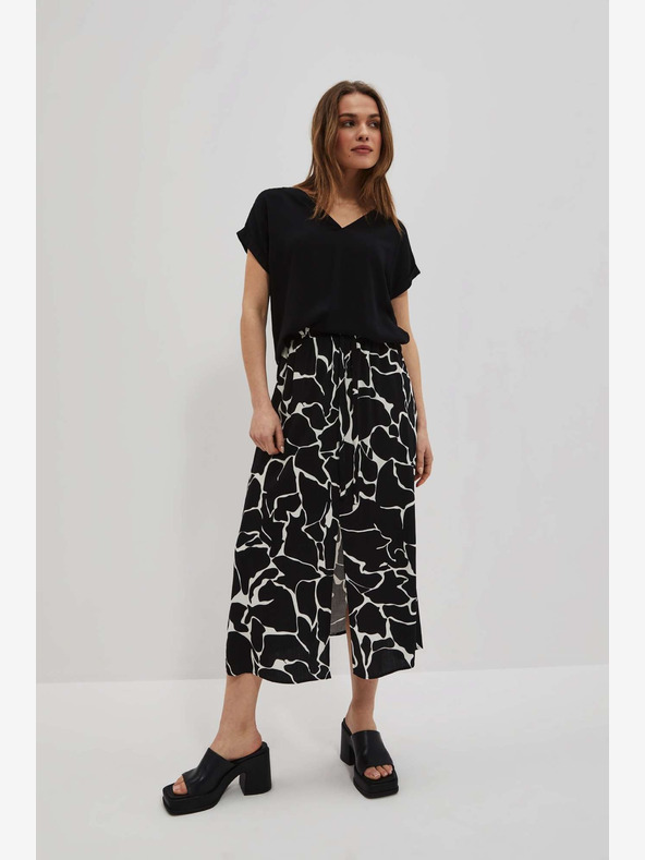 Moodo Bílo-černá dámská vzorovaná sukně Moodo