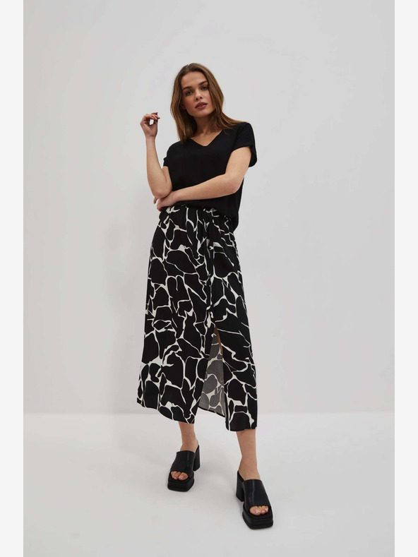 Moodo Bílo-černá dámská vzorovaná sukně Moodo