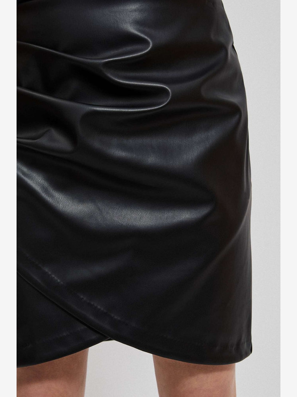 Moodo Černá dámská koženková sukně Moodo