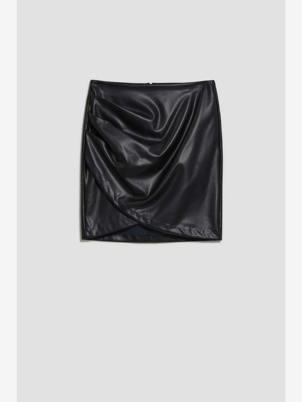 Moodo Černá dámská koženková sukně Moodo