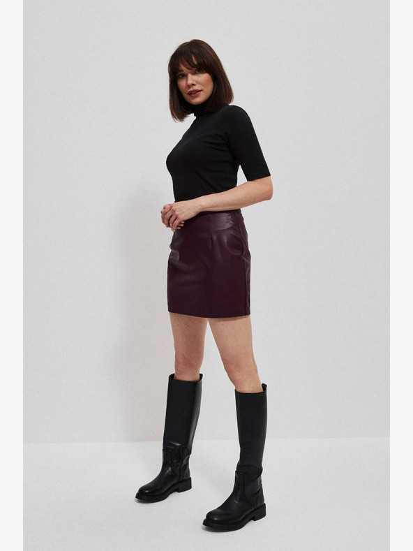 Moodo Vínová dámská koženková sukně Moodo