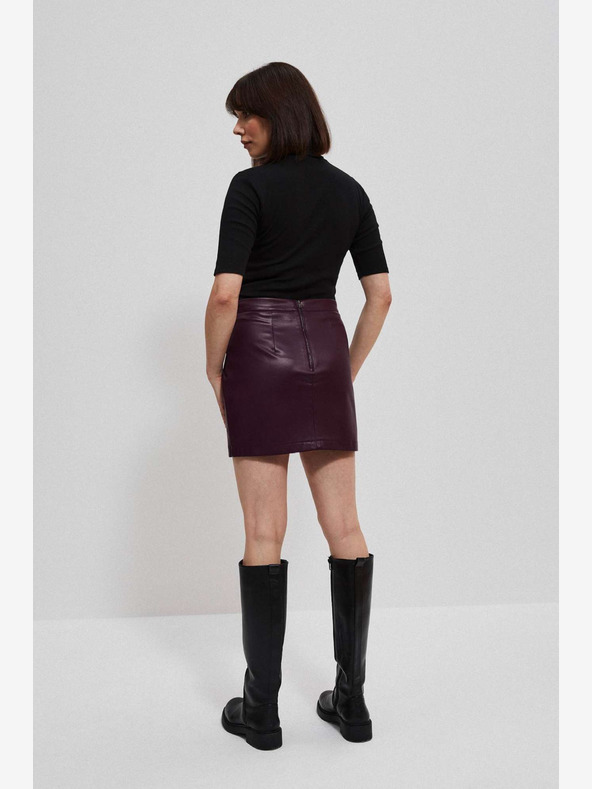 Moodo Vínová dámská koženková sukně Moodo