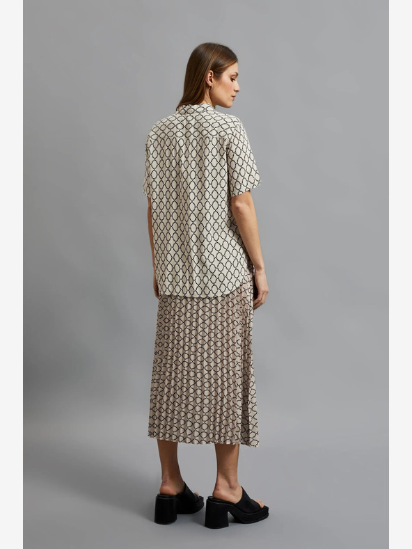 Moodo Béžová dámská vzorovaná plisovaná sukně Moodo