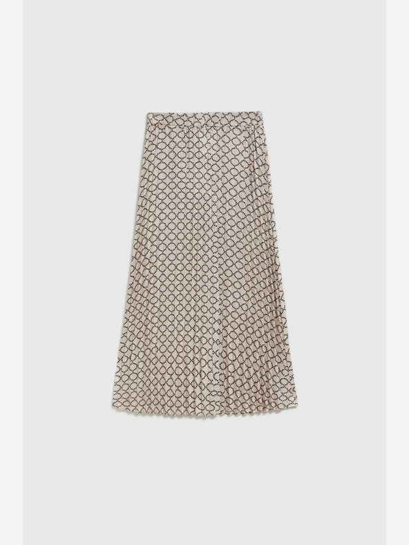 Moodo Béžová dámská vzorovaná plisovaná sukně Moodo