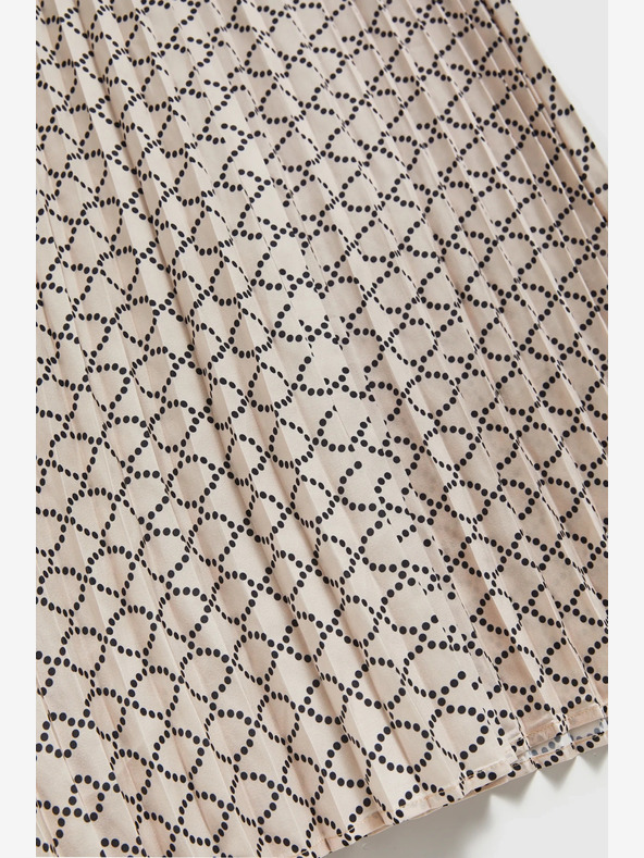 Moodo Béžová dámská vzorovaná plisovaná sukně Moodo