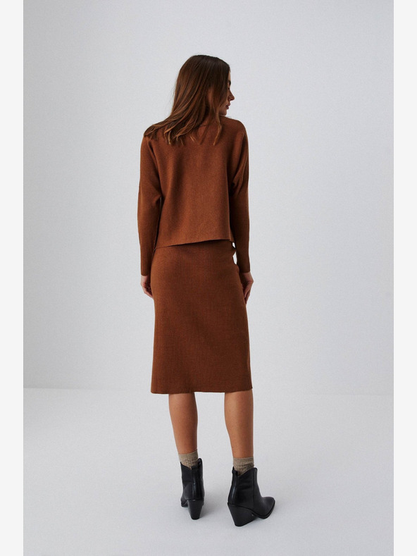 Moodo Hnědá dámská sukně Moodo