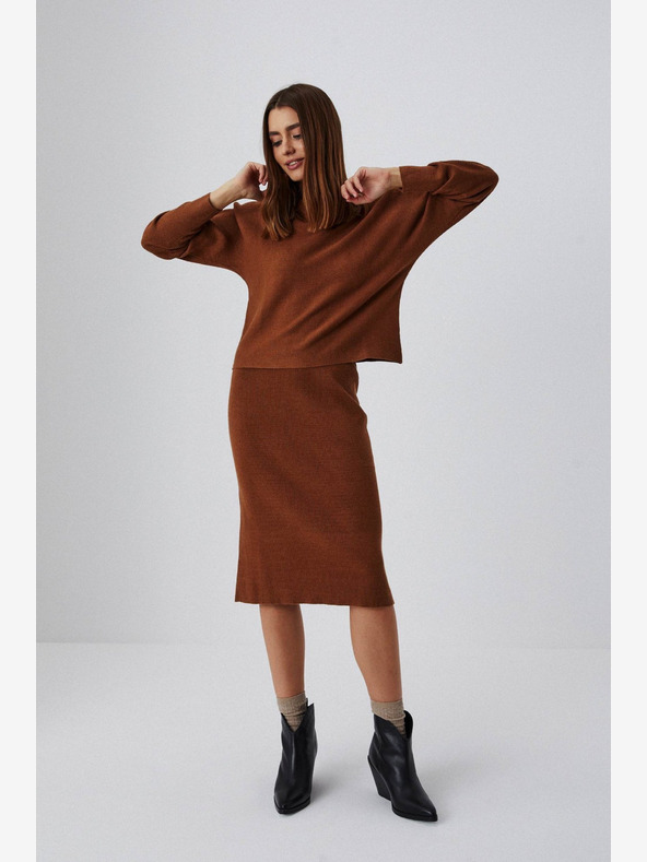 Moodo Hnědá dámská sukně Moodo