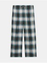 Marks & Spencer Kostkované pyžamové kalhoty s širokými nohavicemi ze směsi bavlny Marks & Spencer smetanová