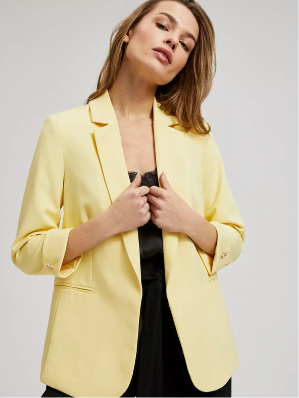 Moodo Žluté sako s 3/4 rukávy Moodo