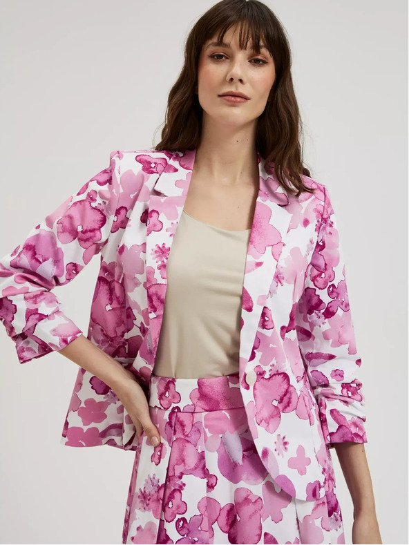 Moodo Růžové vzorované sako Moodo