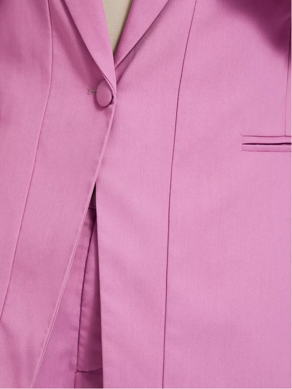 Moodo Růžové jednořadé sako s dlouhým rukávem Moodo