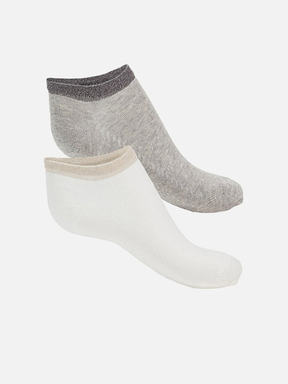 Geox Bílé a šedé dámské ponožky 2 pack Geox