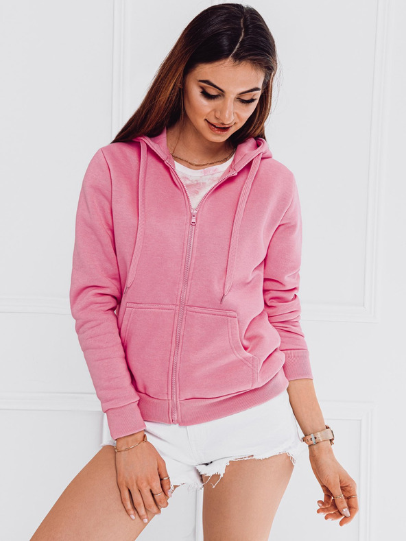 Edoti Růžová dámská mikina s kapucí Edoti