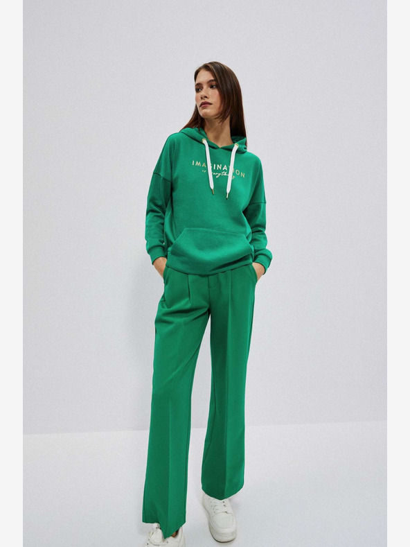 Moodo Zelená dámská mikina s kapucí Moodo