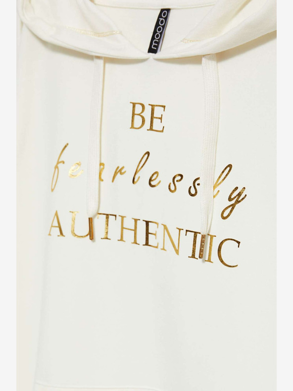 Moodo Krémová dámská mikina s kapucí Moodo