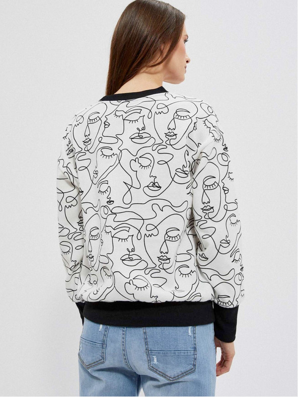 Moodo Černo-bílá dámská mikina Moodo