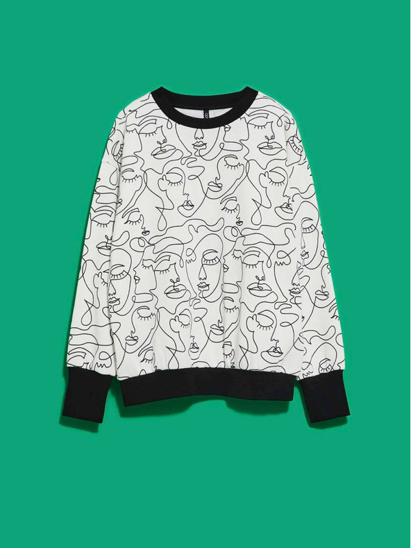 Moodo Černo-bílá dámská mikina Moodo