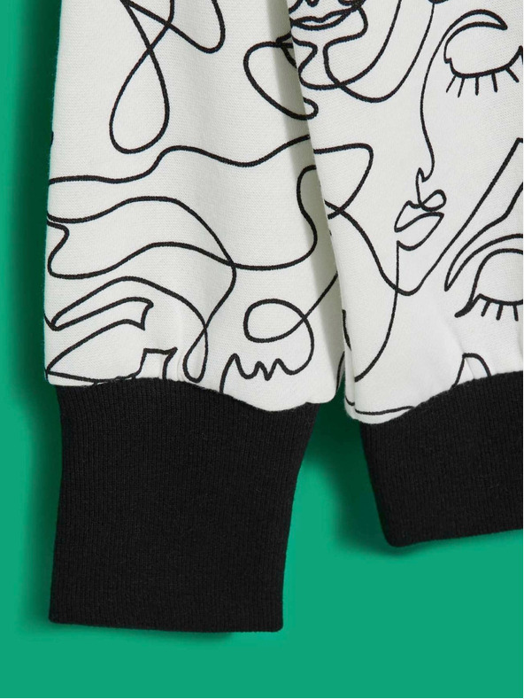 Moodo Černo-bílá dámská mikina Moodo