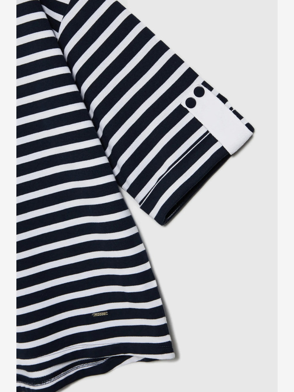 Moodo Bílo-modrá dámská pruhovaná mikina Moodo