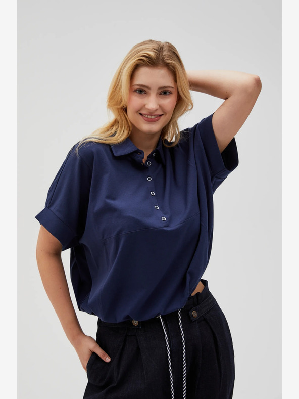 Moodo Tmavě modrá dámská košile Moodo