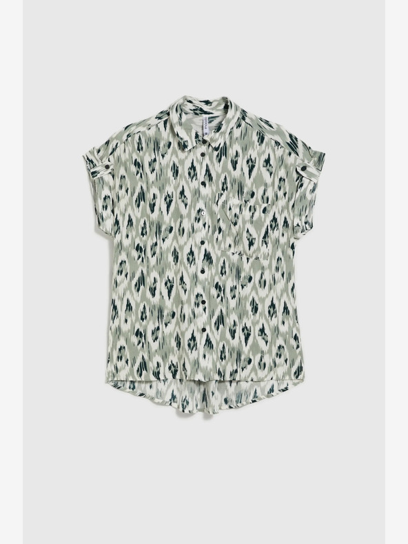 Moodo Zelená dámská vzorovaná košile Moodo