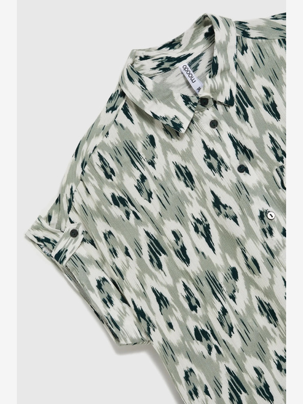 Moodo Zelená dámská vzorovaná košile Moodo