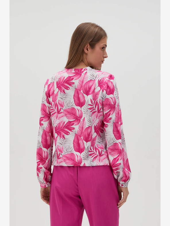 Moodo Bílo-růžová dámská vzorovaná halenka Moodo