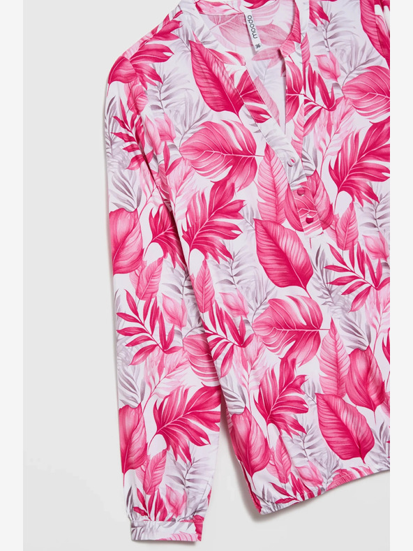 Moodo Bílo-růžová dámská vzorovaná halenka Moodo