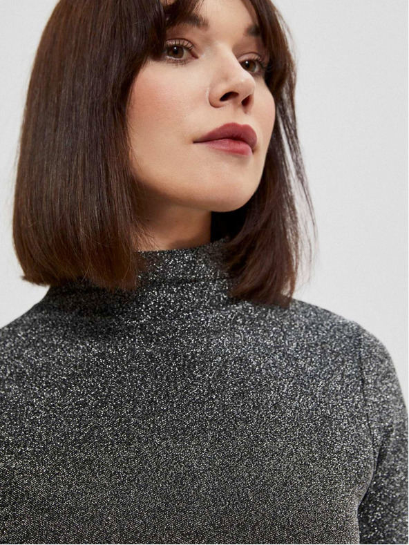 Moodo Černá dámská halenka s metalickou nití Moodo