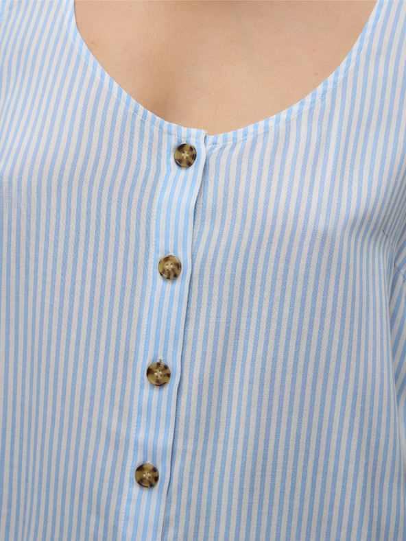 Vero Moda Bílo-modrá dámská pruhovaná halenka Vero Moda