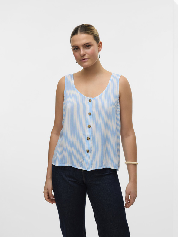 Vero Moda Bílo-modrá dámská pruhovaná halenka Vero Moda