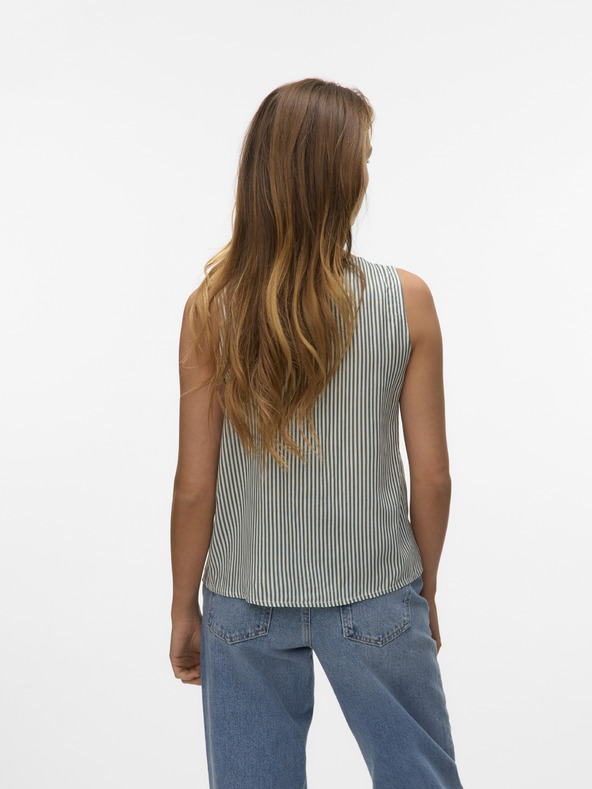 Vero Moda Bílo-zelená dámská pruhovaná halenka Vero Moda Bumpy