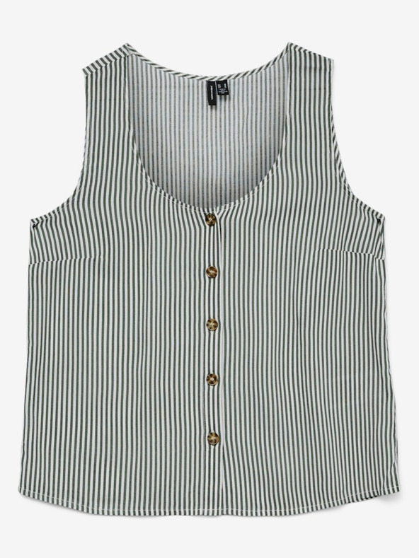 Vero Moda Bílo-zelená dámská pruhovaná halenka Vero Moda Bumpy