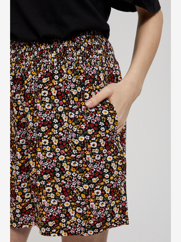 Moodo Černé dámské květované kraťasy Moodo