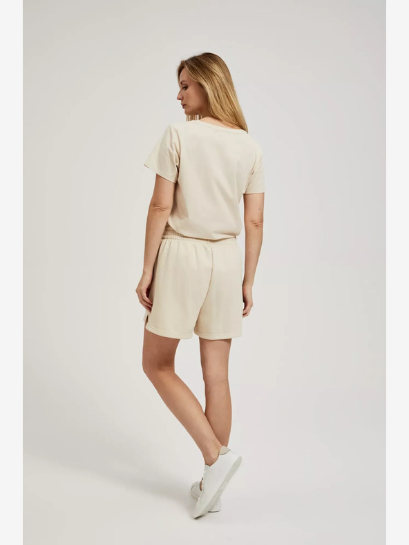 Moodo Béžové dámské teplákové kraťasy Moodo