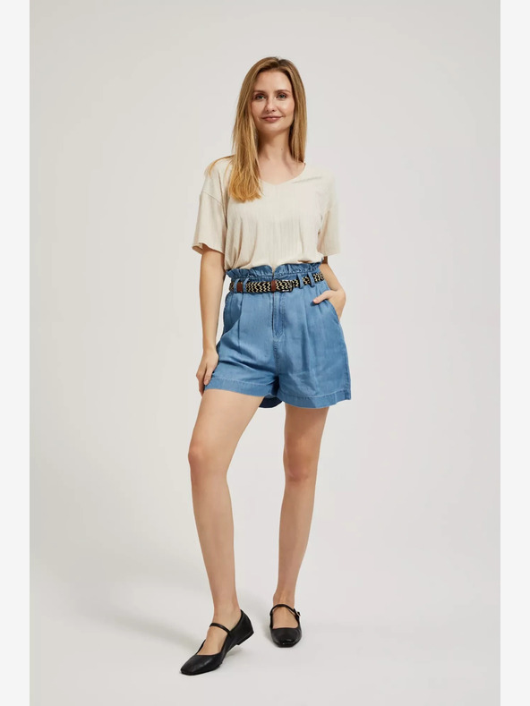 Moodo Modré dámské džínové kraťasy Moodo