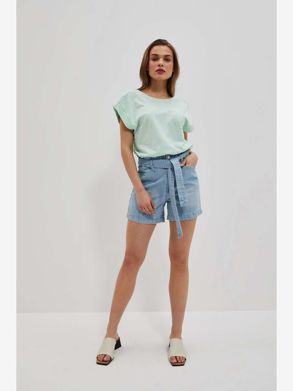 Moodo Modré dámské džínové kraťasy Moodo