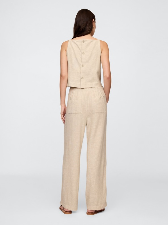 GAP Lněné kalhoty Wide GAP