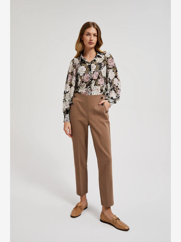 Moodo Hnědé dámské kalhoty Moodo