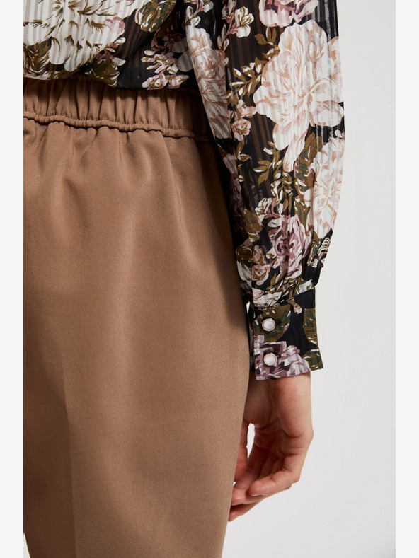 Moodo Hnědé dámské kalhoty Moodo