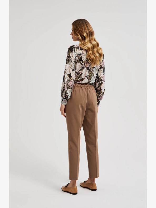 Moodo Hnědé dámské kalhoty Moodo