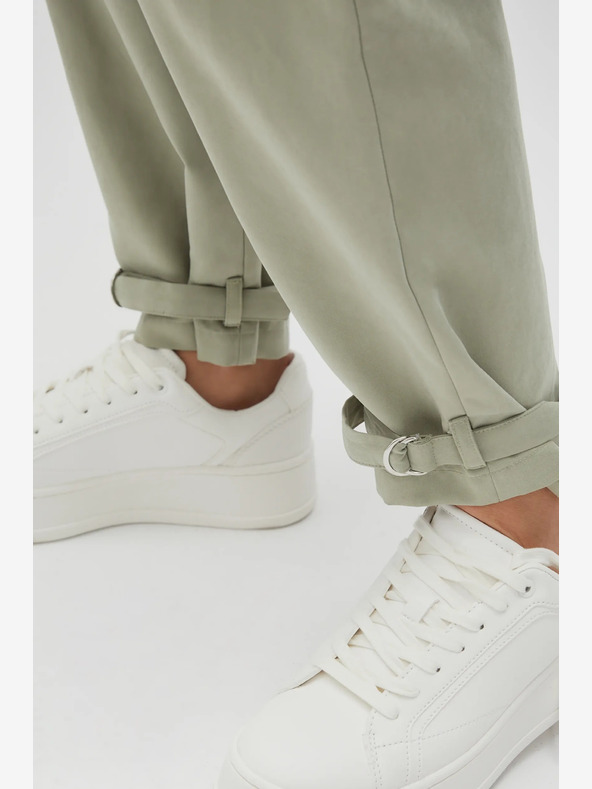 Moodo Světle zelené dámské kalhoty Moodo