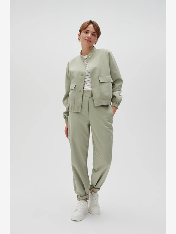 Moodo Světle zelené dámské kalhoty Moodo