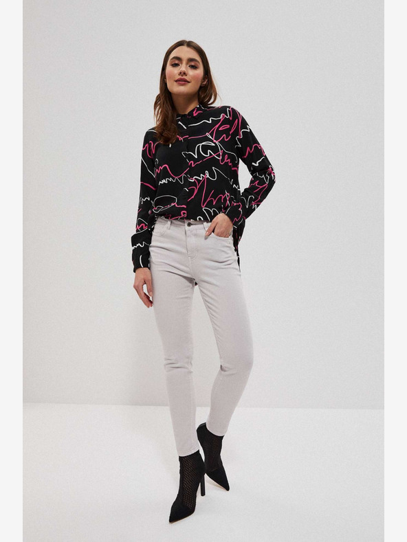 Moodo Světle šedé dámské kalhoty Moodo