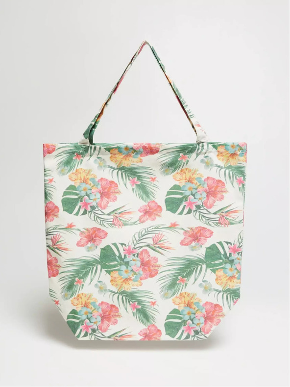 Moodo Krémovo-zelená dámská vzorovaná taška Moodo