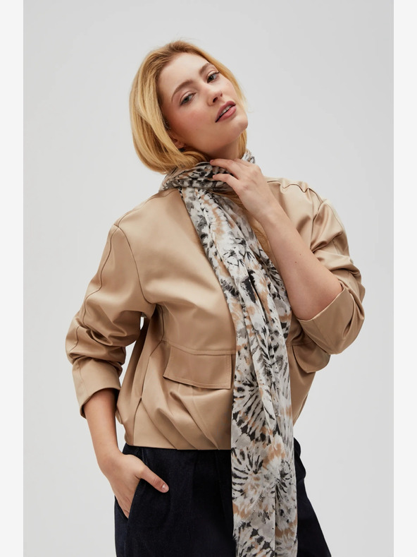 Moodo Béžový dámský vzorovaný šátek Moodo