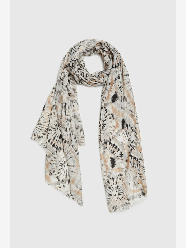 Moodo Béžový dámský vzorovaný šátek Moodo