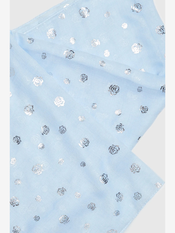 Moodo Světle modrý dámský puntíkovaný šátek Moodo